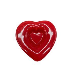 Haldun Seramik Heart-Shaped Decorative Ceramic Dish Red Turkish Pottery READ